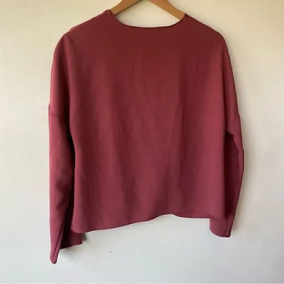 Amanda uprichard red/maroon long sleeve blouse large - Picture 6 of 6